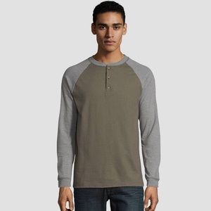 Men’s Hanes Long Sleeve Henley